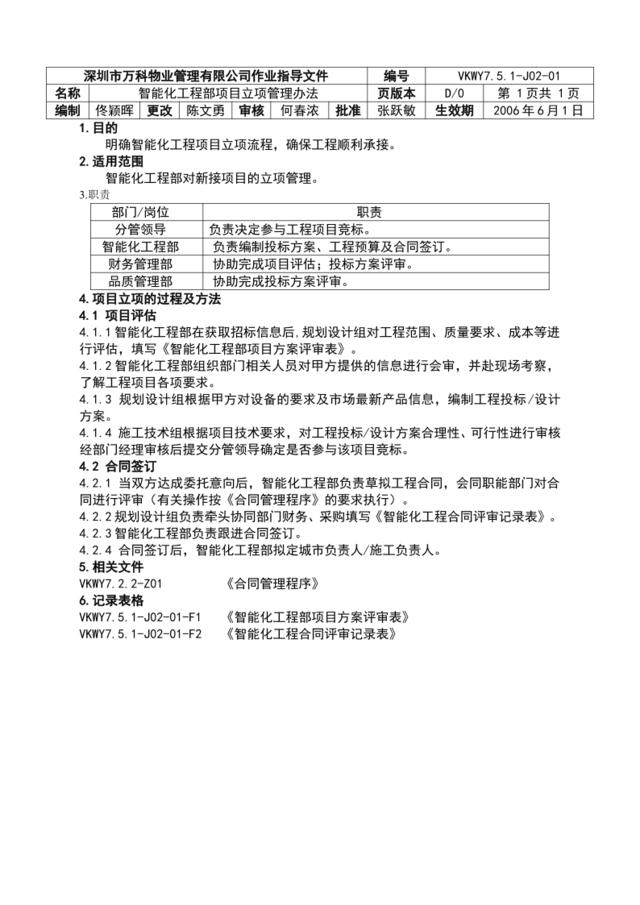 7.5.1-J02-01智能化工程部项目立项管理办法