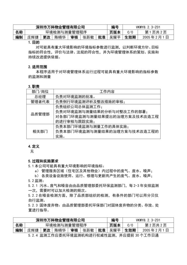 8.2.3-Z01环境监测与测量管理程序