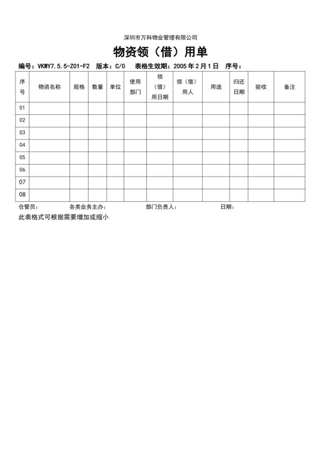 7.5.5-Z01-F2物资领借用单