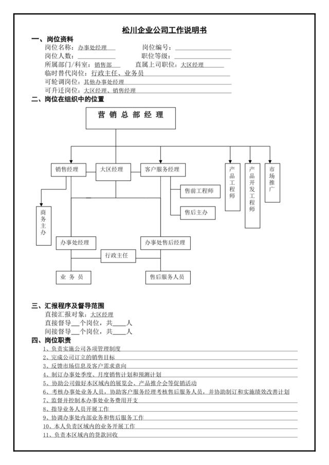 办事处经理