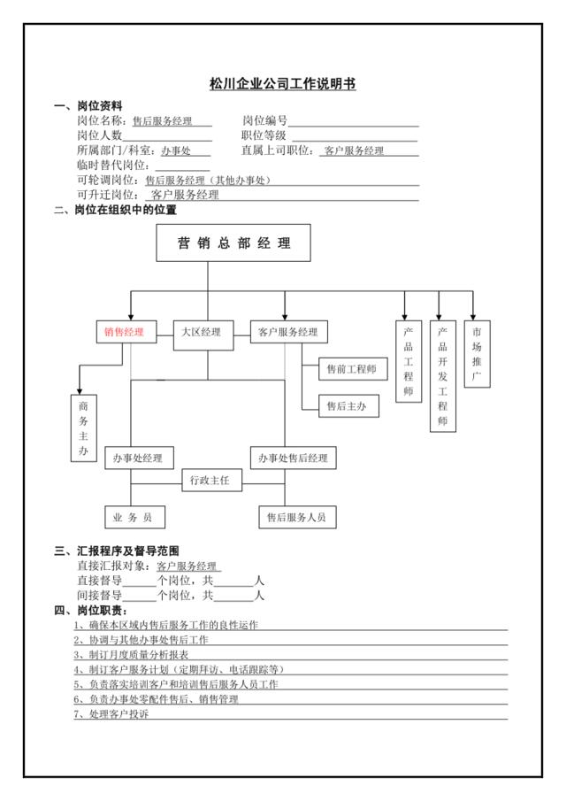 售后服务经理