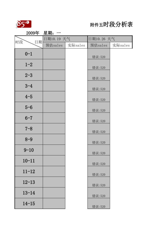 亚新一店10月11日员工班表