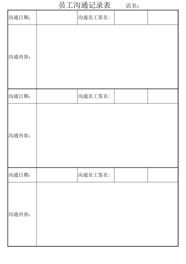 (22)员工沟通表