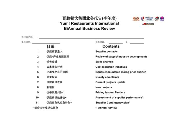 肯德基kfc供应商分类管理1