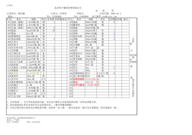 复件调料订货单08.4.4号