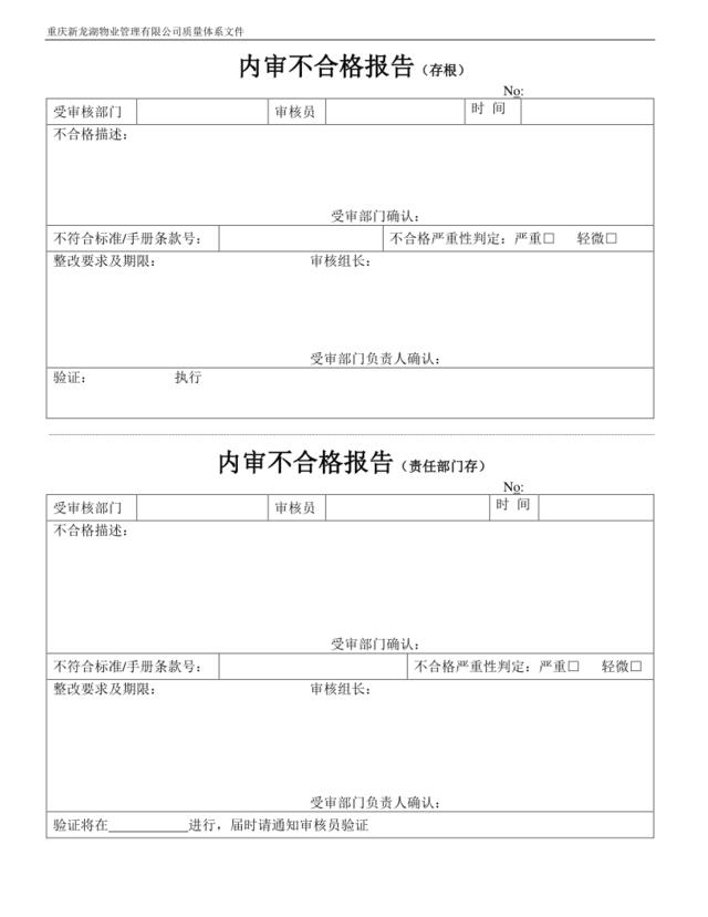 内审不合格报告