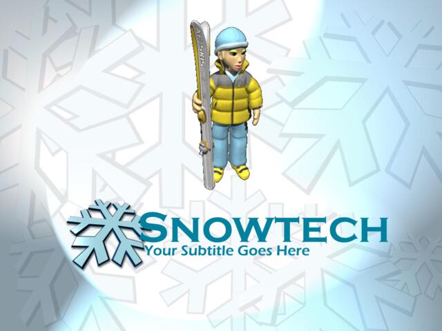 精品运动PPT模板snowtech043