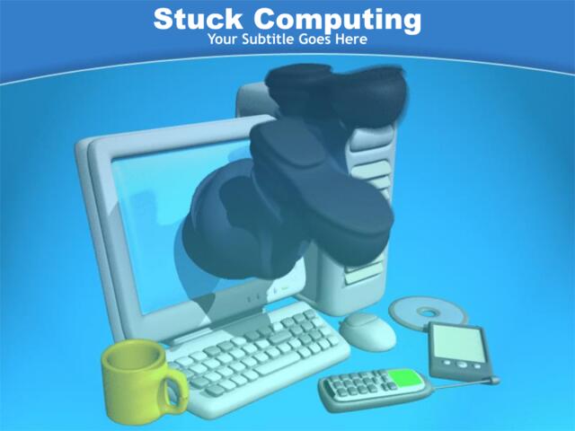 精品技术类ppt模板stuck_computing026