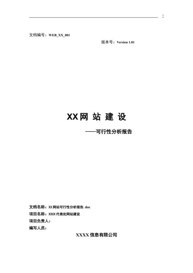 XX网站建设可行性分析报告