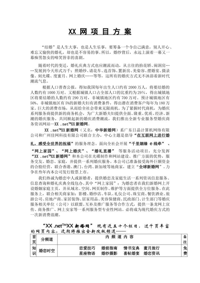 XX网站项目方案