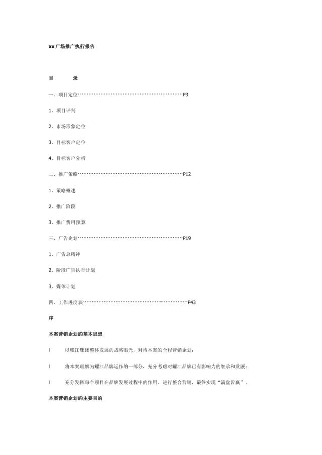 xx广场推广执行报告