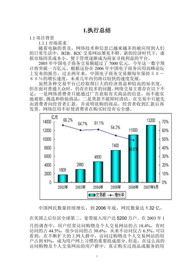 折扣网商业计划书