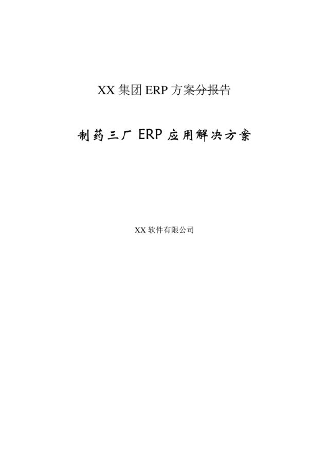 XX集团ERP方案分报告