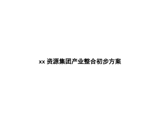 XX资源集团产业整合初步方案