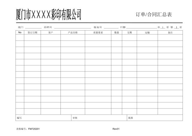 FM720201订单合同汇总表