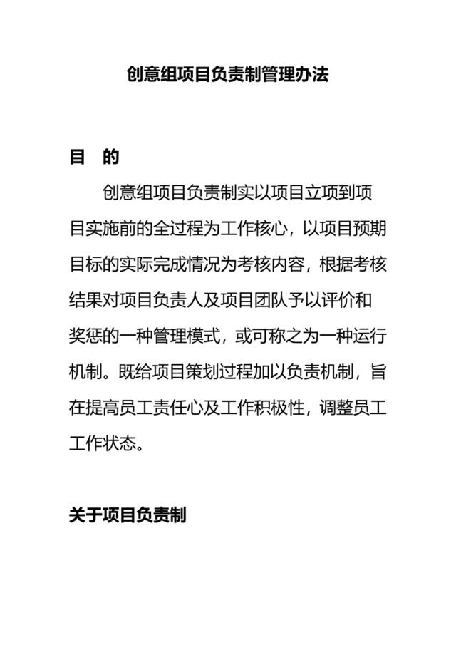 【参考】项目负责制管理办法