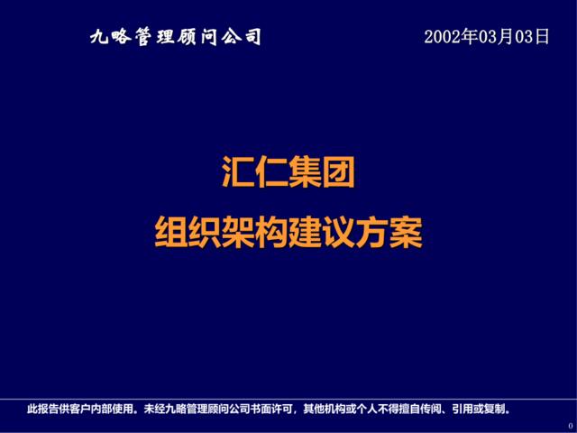 汇仁组织架构建议方案