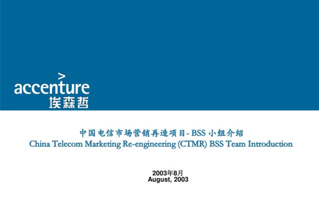187埃森哲--中国电信市场营销再造项目