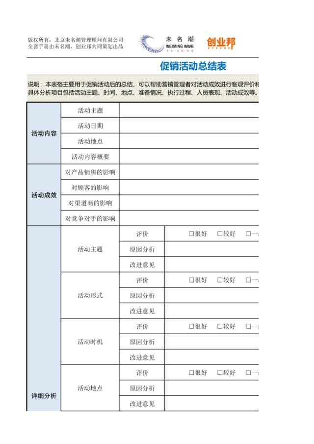 3促销活动总结表