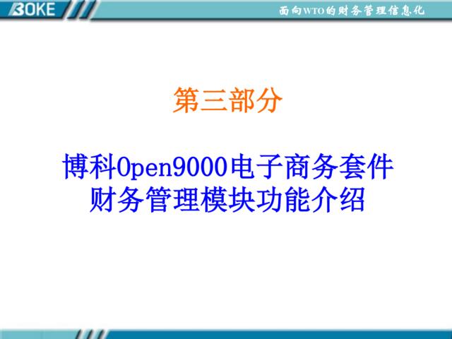 张凤记-博科Open9000电子商务套件之财务管理篇B