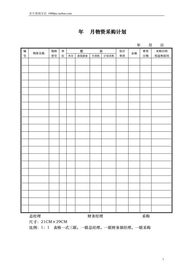 采购部相关表格10页