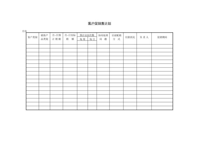 客户促销售计划