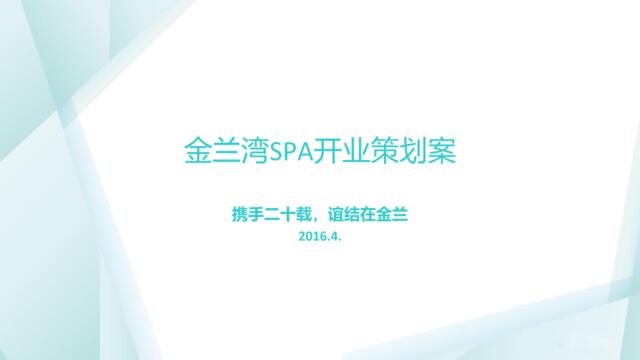 【深夜食堂】2016金兰湾spa开业策划案【微信syst911】