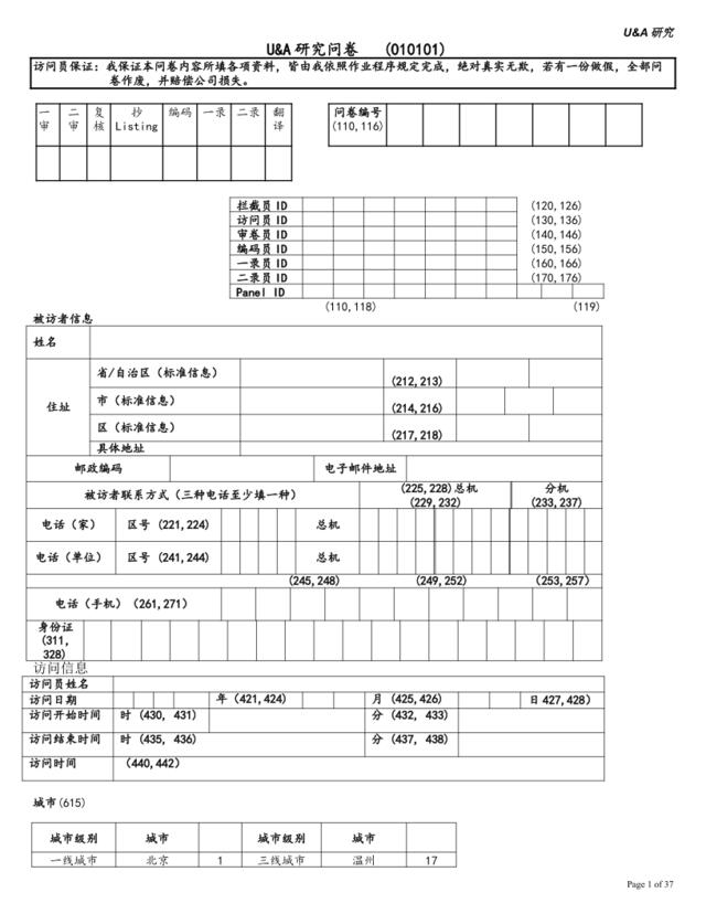 U_A研究问卷(公众号：营销星球）