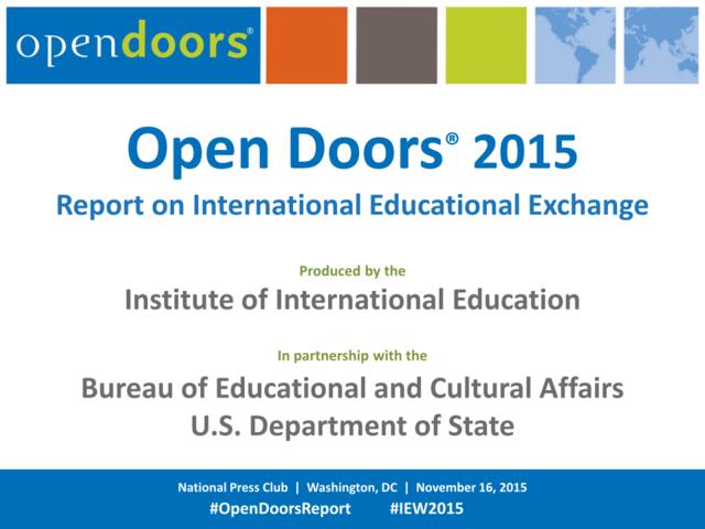 2015美国门户开放报告：国际教育交流报告（英文版）