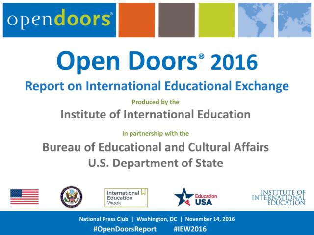 2016美国门户开放报告：国际教育交流报告（英文版）