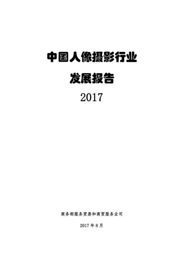 2017年中国人像摄影行业发展报告