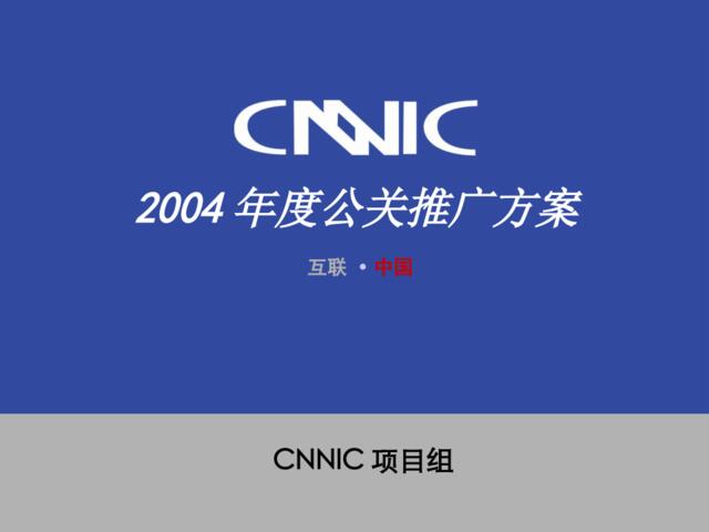 网络-公关-CNNIC年度公关传播方案2004