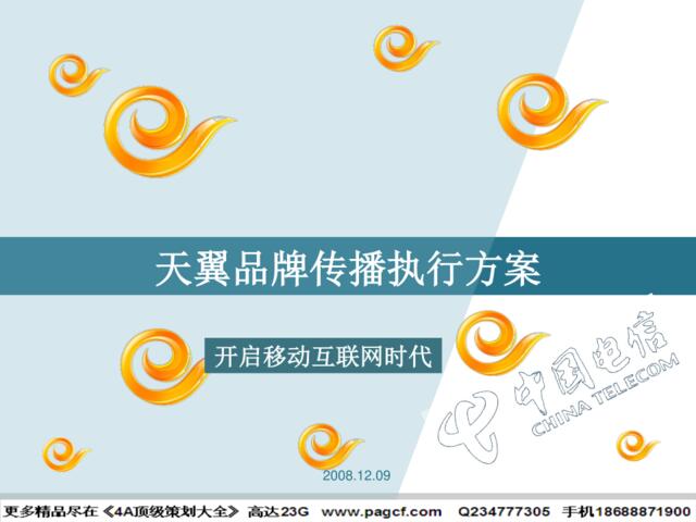 通信-中国电信黑龙江分公司天翼品牌宣传方案2009