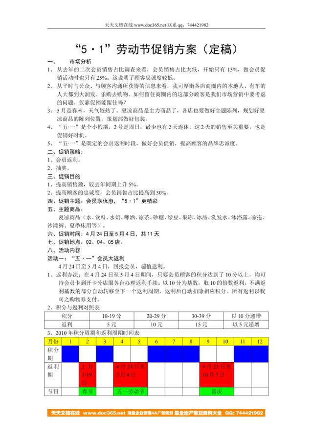 劳动节促销方案