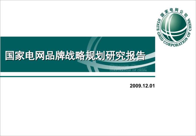 2008品牌管理战略规划研究报告(国家电网公司)