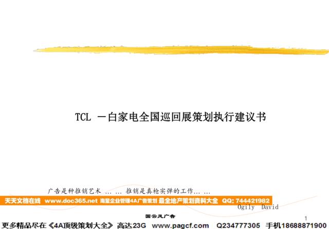 TCL-一百家电全国巡回展策划执行建议书