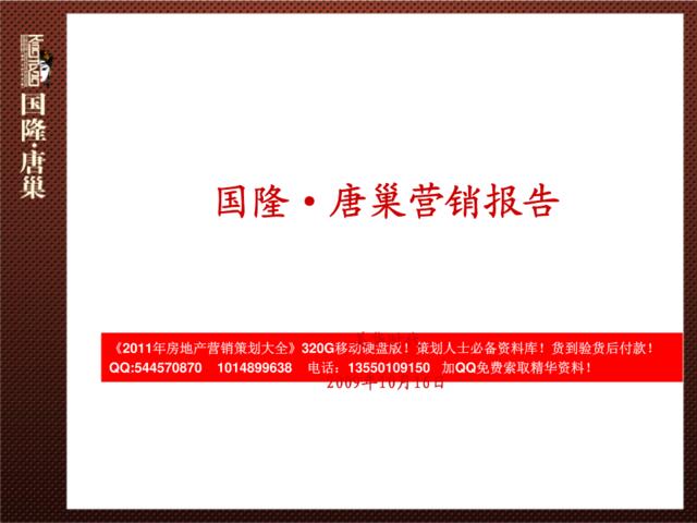 青岛国隆唐巢项目营销策略报告_81PPT_2009