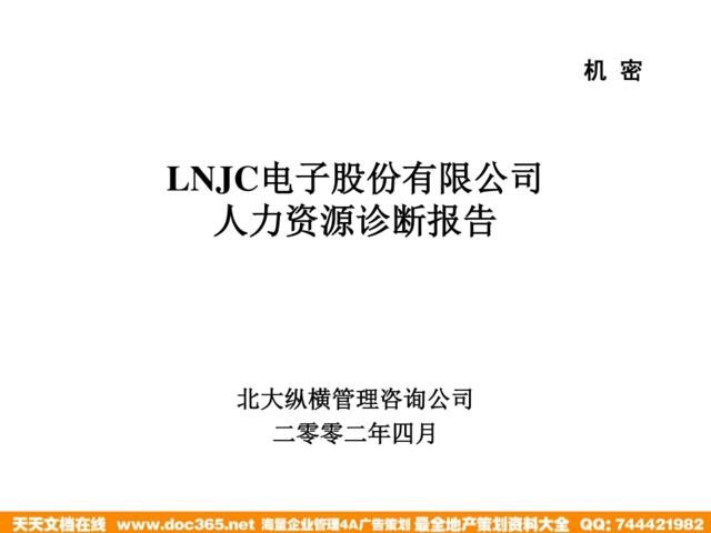 LNJC电子股份有限公司人力资源诊断报告