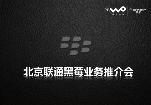 中国联通黑莓业务发布会方案