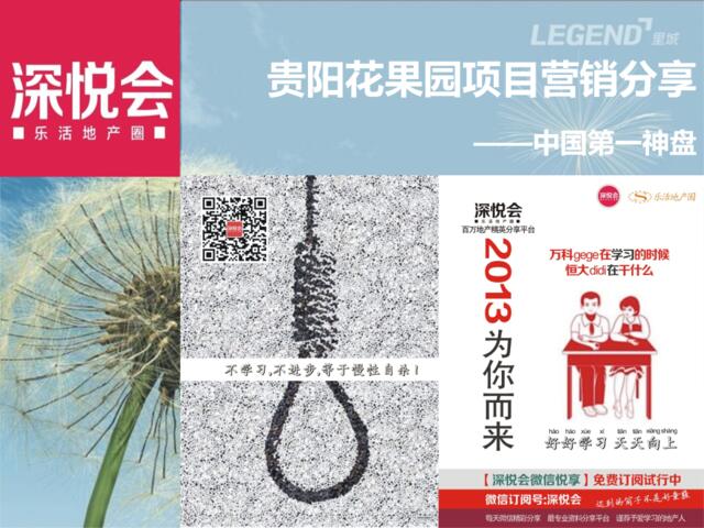 中国第一神盘——贵阳花果园项目营销分享(1)