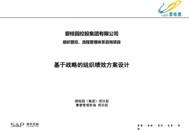 2011年碧桂园集团基于战略的组织绩效方案设计