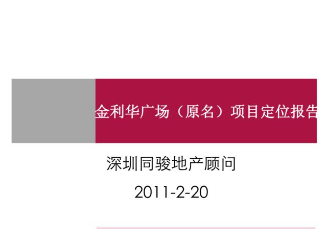 2011年2月20日深圳金利华广场（原名）项目定位报告