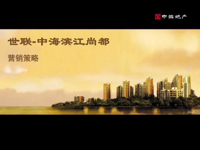 世联2011年上海中海滨江尚都营销策略
