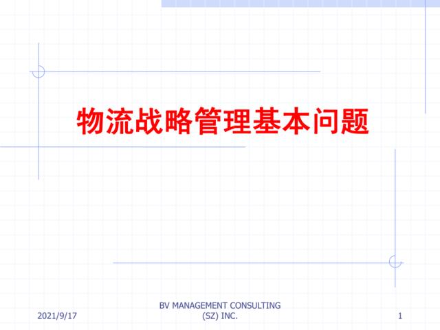 物流战略管理基本问题（PPT66）