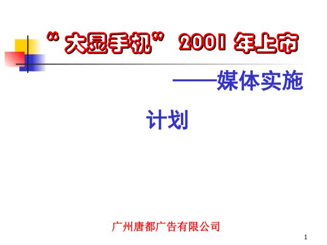 “大显手机”2001年上市媒体实施计划