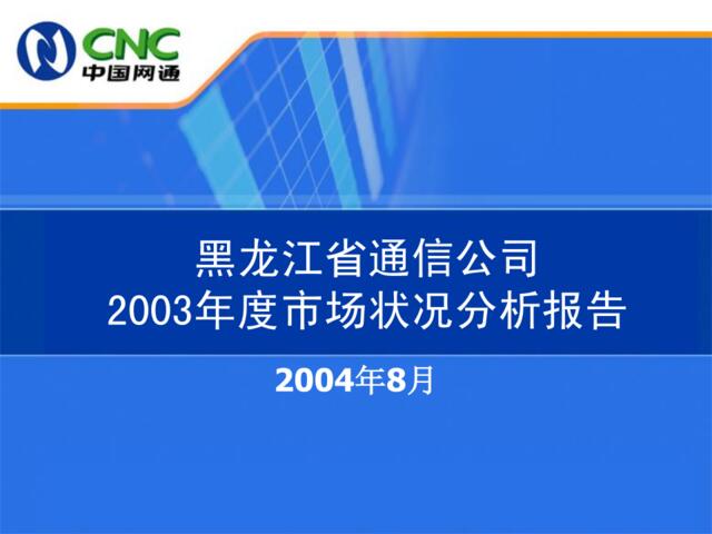 黑龙江省通信公司报告