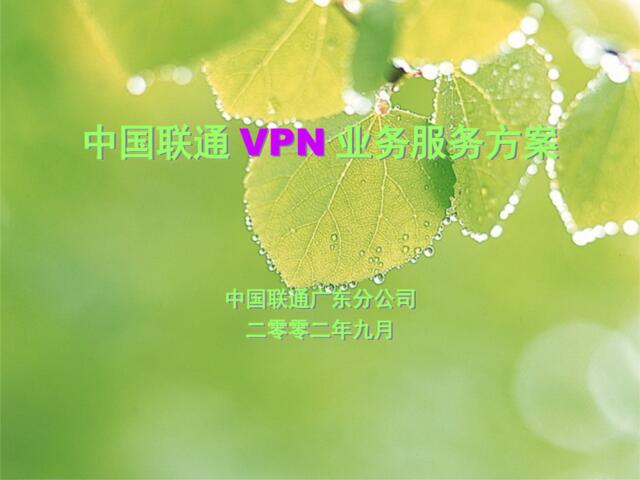 中国联通VPN业务服务方案