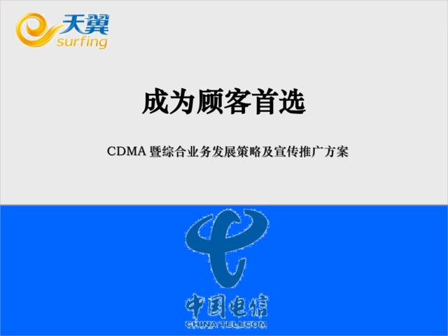 通信-中国电信CDMA暨综合业务发展策略及宣传推广方案2008