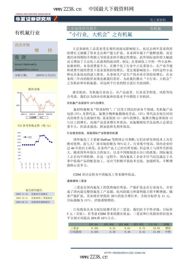 华夏证券—2006年度有机氟行业深度研究报告pdf30