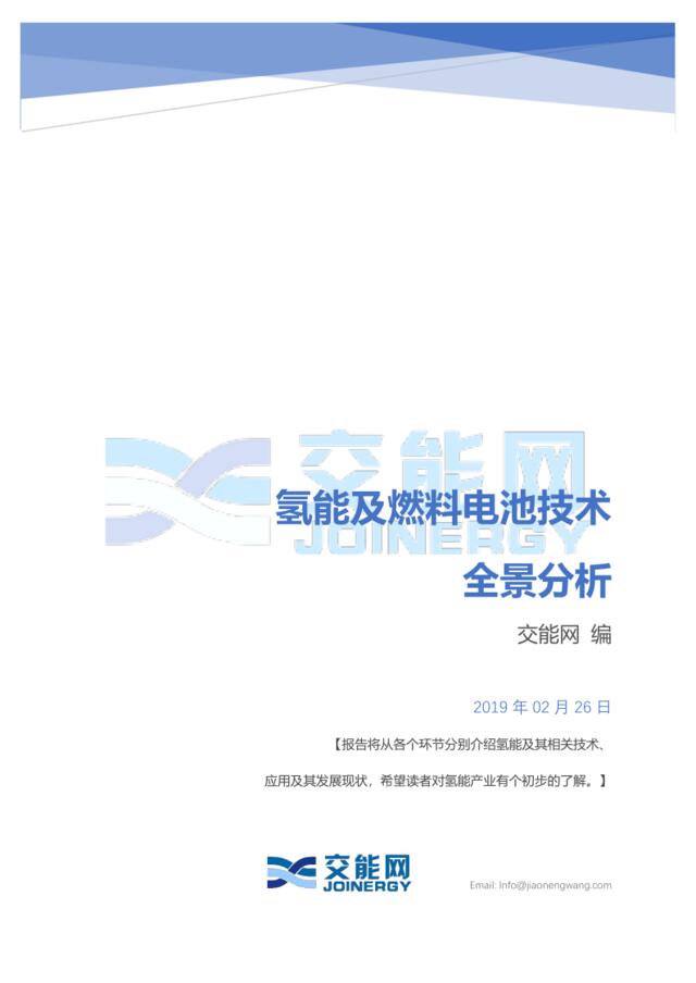 氢能及燃料电池技术全景分析-交能网-2019.2-90页